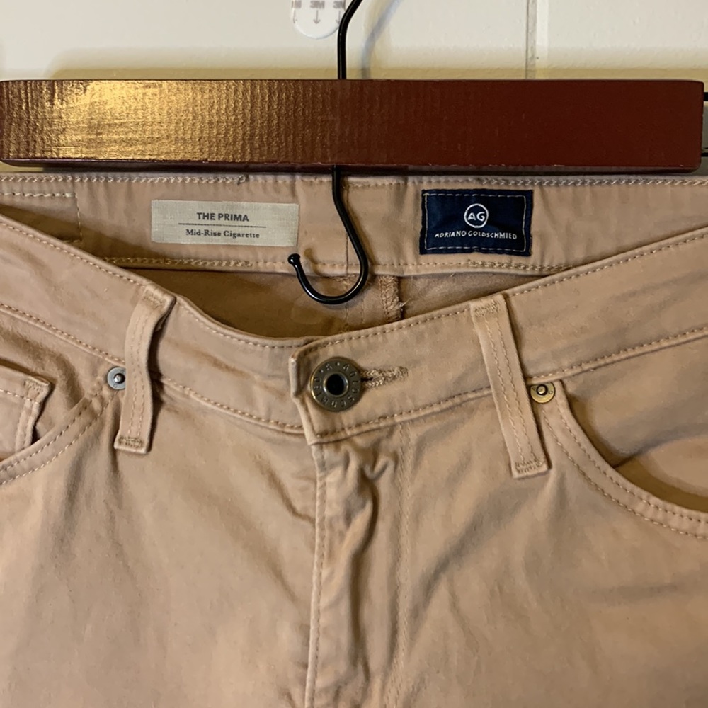 AG The Prima Mid Rise Cigarette Pants Khaki Size 27 - Picture 3 of 6
